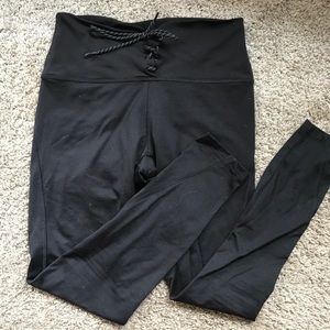 PINK Lace up fleece lined cozy leggings